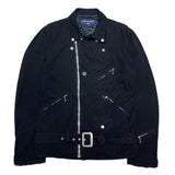 (designers) 2015 COMME des GARCONS HOMME FULLED NYLON DOUBLE BREASTED BIKER JACKET
