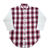 (vintage) 1990'S～ MADE IN USA HAMWEAR SLEEVE THERMAL PANELED SHADOW PLAID SHIRT