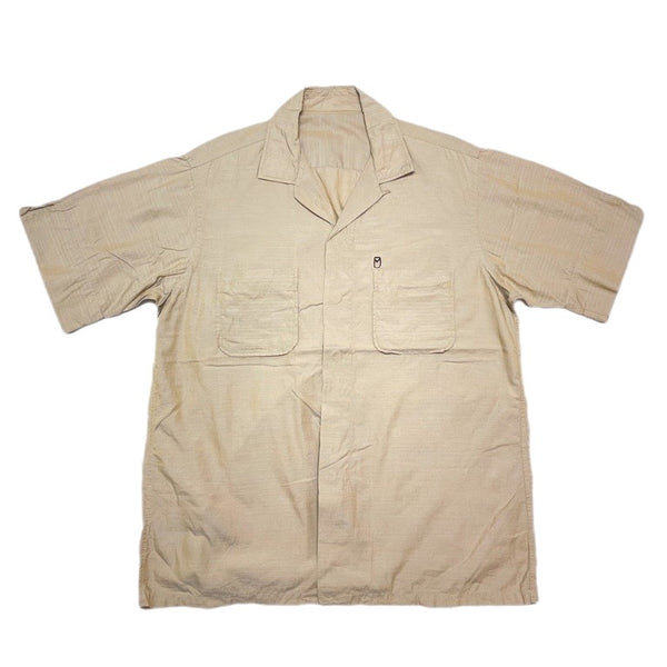 (VINTAGE) 1960'S～ UNKNOWN LATTICE PATTERN LOOP COLLAR SHORT SLEEVE BOX SHIRT