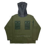 (DESIGNERS) 1998 maharishi LONG NECK PANELED PULLOVER FLEECE JACKET