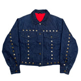 (designers) 1990'S～ MOSCHINO 2 POCKET DENIM TRUCKER JACKET WITH BUTTON METAL FITTINGS