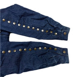 (designers) 1990'S～ MOSCHINO 2 POCKET DENIM TRUCKER JACKET WITH BUTTON METAL FITTINGS