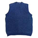 (vintage) MADE IN SCOTLAND FULLY FASHONED IN THE SHETLAND INDIGO DYED COTTON KNIT VEST