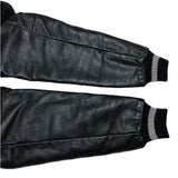 (VINTAGE) 1990'S～ MADE IN USA TM ATHLETICS SLEEVE LEATHER PLAIN VARSITY JACKET