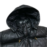 (VINTAGE) Wind Armor LEATHER DOWN COAT WITH HOOD