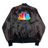 (vintage) 1980'S～ MADE IN USA NBC TV SATIN VARSITY JACKET AS IS