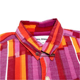(designers) 2001 GENERAL RESEARCH TOTAL PATTERN PRINT SAFETY PIN FASTENING DESIGN 3 POINT FASTENING BUTTON DOWN STRETCH SHIRT