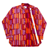 (designers) 2001 GENERAL RESEARCH TOTAL PATTERN PRINT SAFETY PIN FASTENING DESIGN 3 POINT FASTENING BUTTON DOWN STRETCH SHIRT
