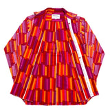 (designers) 2001 GENERAL RESEARCH TOTAL PATTERN PRINT SAFETY PIN FASTENING DESIGN 3 POINT FASTENING BUTTON DOWN STRETCH SHIRT