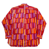 (designers) 2001 GENERAL RESEARCH TOTAL PATTERN PRINT SAFETY PIN FASTENING DESIGN 3 POINT FASTENING BUTTON DOWN STRETCH SHIRT