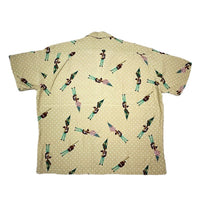 (DESIGNERS) 1990'S～ KARL HELMUT MARCHING BAND TOTAL PATTERN X POLKA DOT RAYON LOOP COLLAR SHORT SLEEVE BOX SHIRT
