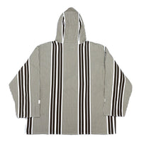 (DESIGNERS) NOMA t.d. STRIPED PATTERN COTTON ANORAK PARKA WITH ADJUSTER BELT