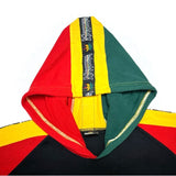 (T-SHIRT) 1990'S～ MARIJHUANA RASTA COLOR LOGO EMBROIDERED HOODED T-SHIRT
