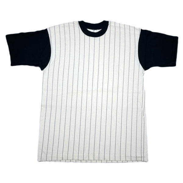 (T-SHIRT) DEAD STOCK NEW 1990'S～ MADE IN USA FRUI OF THE LOOM SLEEVE PANELED STRIPE PATTERN T-SHIRT