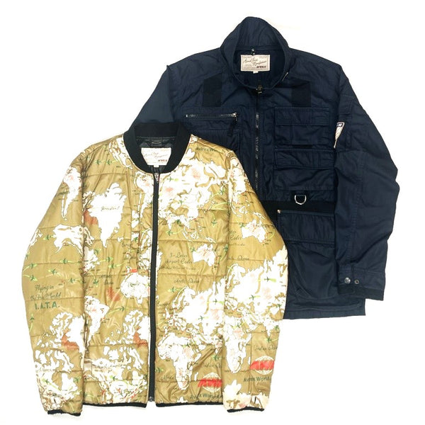 (VINTAGE) 2000'S～ AVIREX MILITARY JACKET WITH WORLD MAP PATTERN PADDED LINER