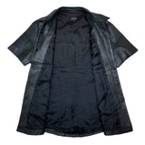 (VINTAGE) 1990'S～ BCBG MAXAZRIA FLY FRONT STYLE PEFORATED LEATHER SHORT SLEEVE SHIRT