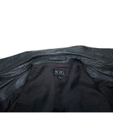(VINTAGE) 1990'S～ BCBG MAXAZRIA FLY FRONT STYLE PEFORATED LEATHER SHORT SLEEVE SHIRT