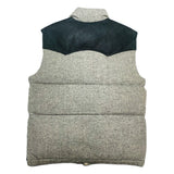 (VINTAGE) MADE IN USA CRESCENT DOWN WORKS LEATHER PANELED WOOL DOWN VEST