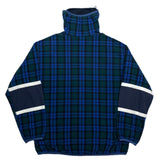 (DESIGNERS) MADE IN JAPAN PHINGELIN LATTICE PATTERN DEFORMED NECK DESIGN SLEEVE NYLON PANELED FLEECE JACKET