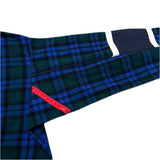 (DESIGNERS) MADE IN JAPAN PHINGELIN LATTICE PATTERN DEFORMED NECK DESIGN SLEEVE NYLON PANELED FLEECE JACKET