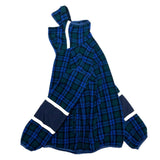 (DESIGNERS) MADE IN JAPAN PHINGELIN LATTICE PATTERN DEFORMED NECK DESIGN SLEEVE NYLON PANELED FLEECE JACKET