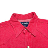 (vintage) 1980'S～ MADE IN USA WRANGLER YARN DYED RED DENIM WESTERN SHIRT