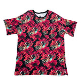 (designers) MADE IN JAPAN FACETASM RIB PANLED DESIGN TOTAL PATTERN PRINT T-SHIRT WITH POCKET