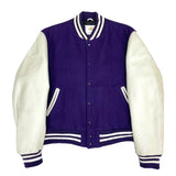 (VINTAGE) MADE IN USA GOLDEN BEAR PLAIN SLEEVE LEATHER VARSITY JACKET