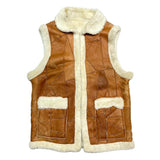 (VINTAGE) 1980'S～ UNKNOWN SHAWL COLLAR SHEEPSKIN SHERPA VEST