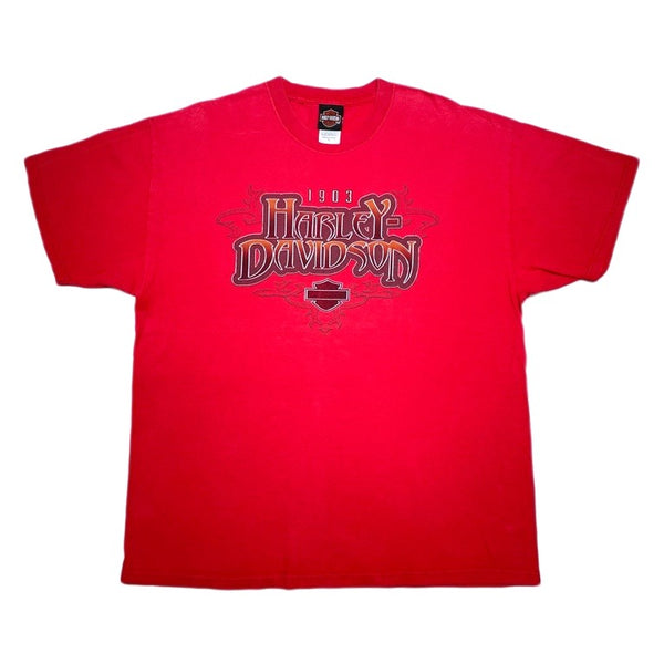 (T-SHIRT) 2004 MADE IN USA HARLEY DAVIDSON DOUBLE SIDED PRINT T-SHIRT