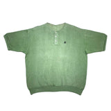 (VINTAGE) 1960'S～ PENNEY'S HENLEY NECK SHORT SLEEVE SWEAT SHIRT WITH CHEST EMBROIDERED