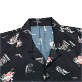 (designers) Alexander Lee Chang YOKAI PATTERN TOTAL PATTERN PRINT LOOP COLLAR BOX SHIRT WITH WRAPPED POCKET