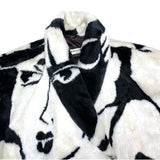 (VINTAGE) 1990'S～ MADE IN USA DONNY BROOK ALL OVER FACE PATTERN PRINT FAUX FUR COAT