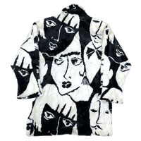 (VINTAGE) 1990'S～ MADE IN USA DONNY BROOK ALL OVER FACE PATTERN PRINT FAUX FUR COAT