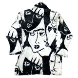 (VINTAGE) 1990'S～ MADE IN USA DONNY BROOK ALL OVER FACE PATTERN PRINT FAUX FUR COAT