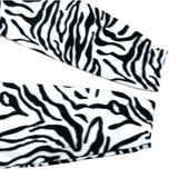 (VINTAGE) DEAD STOCK NEW MADE IN USA UNKNOWN ZEBRA PATTERN NYLON PANELED FLEECE JACKET