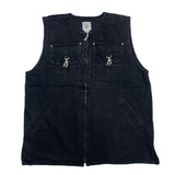 (VINTAGE) 1990'S～ RESULTS BLACK DENIM ZIP UP VEST WITH 6 POCKET