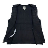 (VINTAGE) 1990'S～ RESULTS BLACK DENIM ZIP UP VEST WITH 6 POCKET