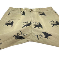 (DESIGNERS) MADE IN JAPAN Sasquatch Fabrix ALL OVER PRINT THREE QUARTER LENGTH CHINO PANTS