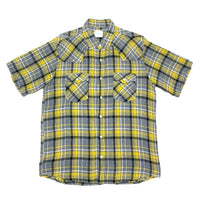 (DESIGNERS) 2000'S～ GOOD ENOUGH PLAID PATTERN SHORT SLEEVE SHIRT WITH BACK PRINT