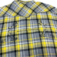 (DESIGNERS) 2000'S～ GOOD ENOUGH PLAID PATTERN SHORT SLEEVE SHIRT WITH BACK PRINT