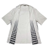 (DESIGNERS) MADE IN ITALY BOTTEGA VENETA DIAMOND PATTERN GRADATION PRINT OPEN COLLAR SHORT SLEEVE SHIRT
