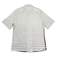 (DESIGNERS) MADE IN ITALY BOTTEGA VENETA DIAMOND PATTERN GRADATION PRINT OPEN COLLAR SHORT SLEEVE SHIRT