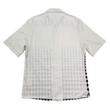 (DESIGNERS) MADE IN ITALY BOTTEGA VENETA DIAMOND PATTERN GRADATION PRINT OPEN COLLAR SHORT SLEEVE SHIRT