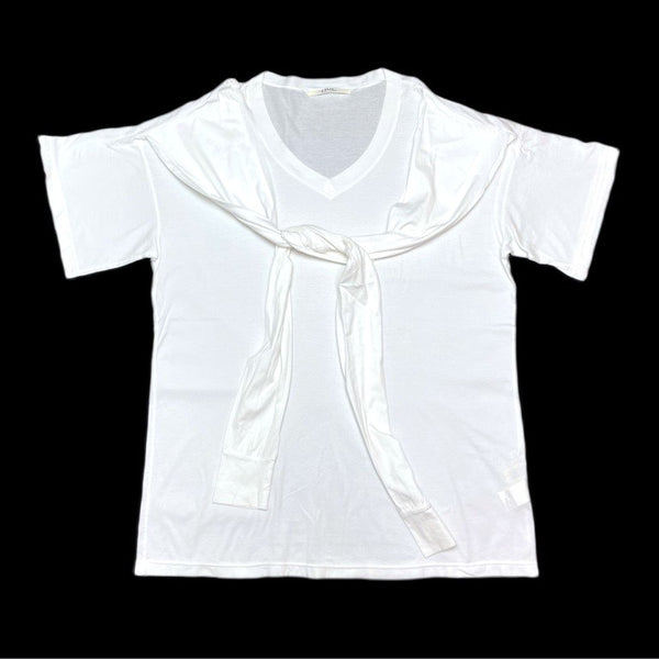 (DESIGNERS) MADE IN JAPAN LIMI feu V NECK BIG T-SHIRT WITH LONG SLEEVE