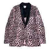 (vintage) DEAD STOCK NEW 1990'S～ REMINISCENCE LEOPARD PATTERN PRINT CORDUROY SHAWL COLLAR BLAZER JACKET
