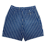 (DESIGNERS) 1980'S～ MADE IN USA Calvin Klein Sport STRIPED PATTERN INDIGO DYED 2 TUCK SHORTS