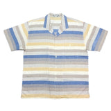 (VINTAGE) 1980'S～ OUTSIDEBRUNCH by Jantzen STRIPED PATTERN LOOP COLLAR SHORT SLEEVE BOX SHIRT
