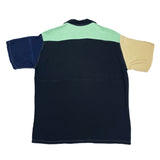 (DESIGNERS) MADE IN JAPAN Style Eyes 6 COLOR PANELED RAYON LOOP COLLAR SHORT SLEEVE BOX SHIRT