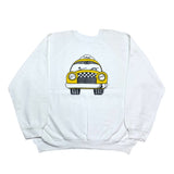 (vintage) DEAD STOCK NEW 1990'S～ MADE IN USA TAXI ILLUSTRATION PRINT SWEAT SHIRT